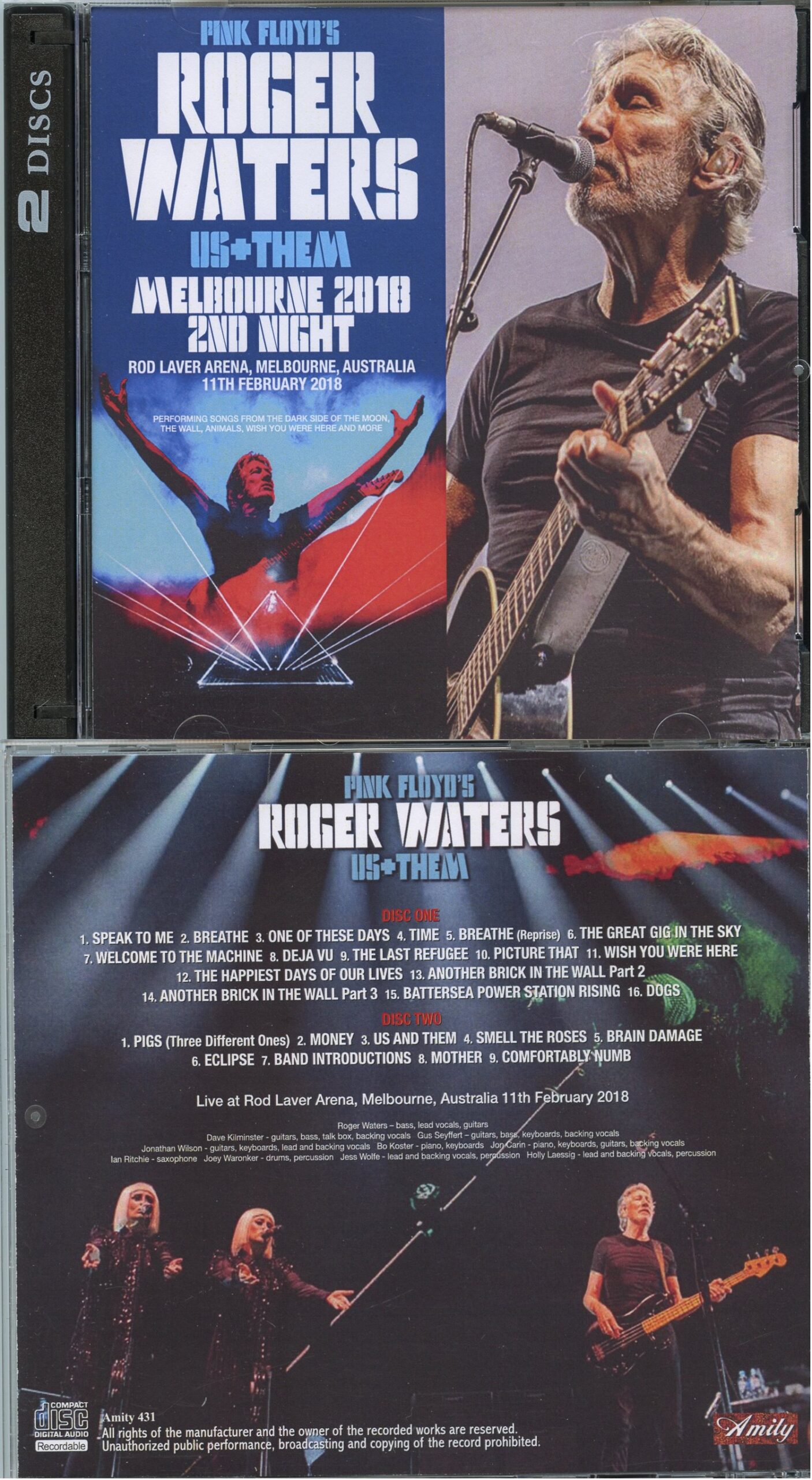 PINK FLOYD Roger Waters - Melbourne 2018 2nd Night ( 2 CD ) ( Amity ) ( Rod Laver Arena, Melbourne, Australia, February 11th, 2015 )