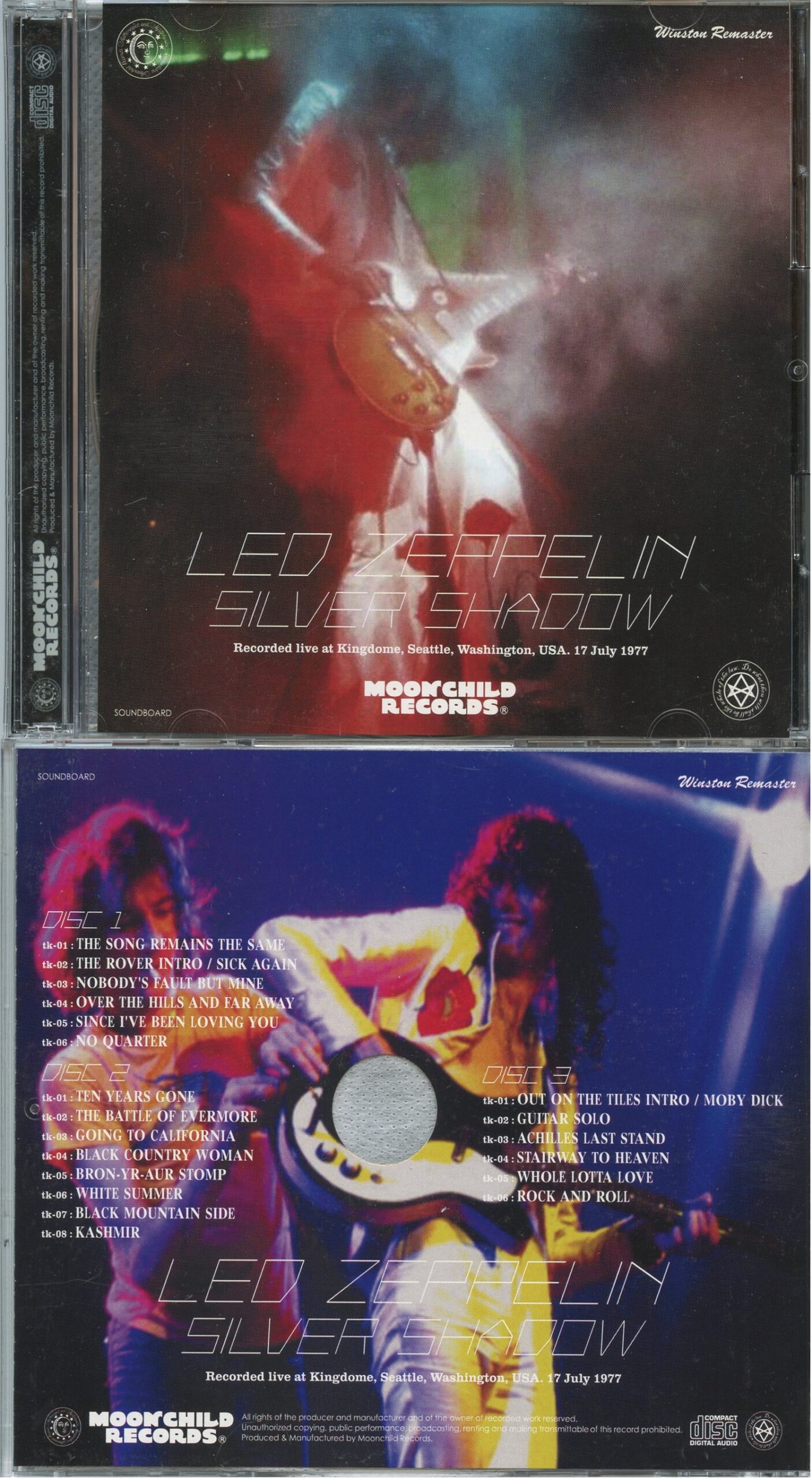 LED ZEPPELIN - Silver Shadow ( 3 CD SET ) ( MOONCHILD ) ( Live at Kingdome, Seattle, WA, USA, July 17th, 1977 )