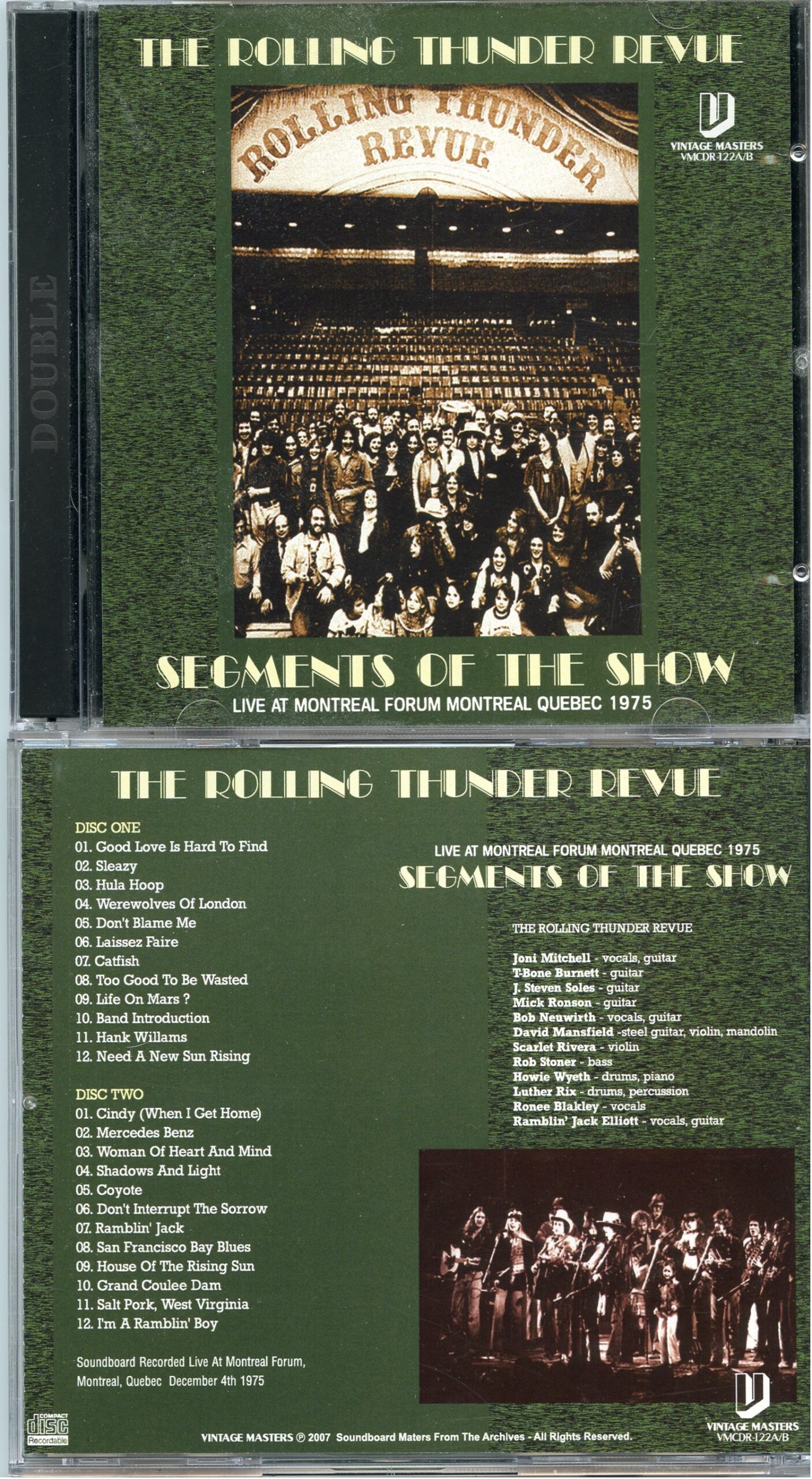 VARIOUS ARTISTS - Joni Mitchell - The Rolling Thunder Revue ( 2 CD SET ) ( Vintage Masters ) ( Segments Of The Show Soundboard Montreal Forum, Quebec 1975 )