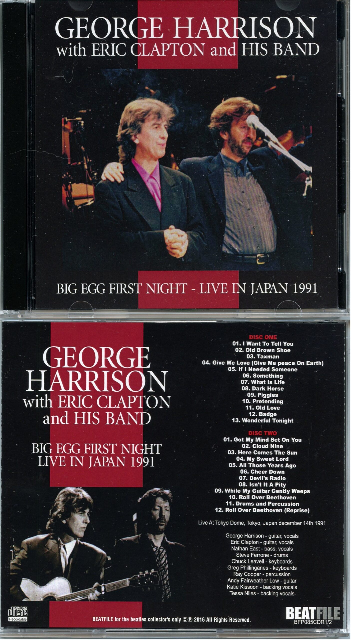 GEORGE HARRISON ( With Eric Clapton ) - Big Egg First Night ( 2 CD ) ( BEATFILE ) ( Tokyo Dome, Tokyo, Japan, December 14th, 1991 )