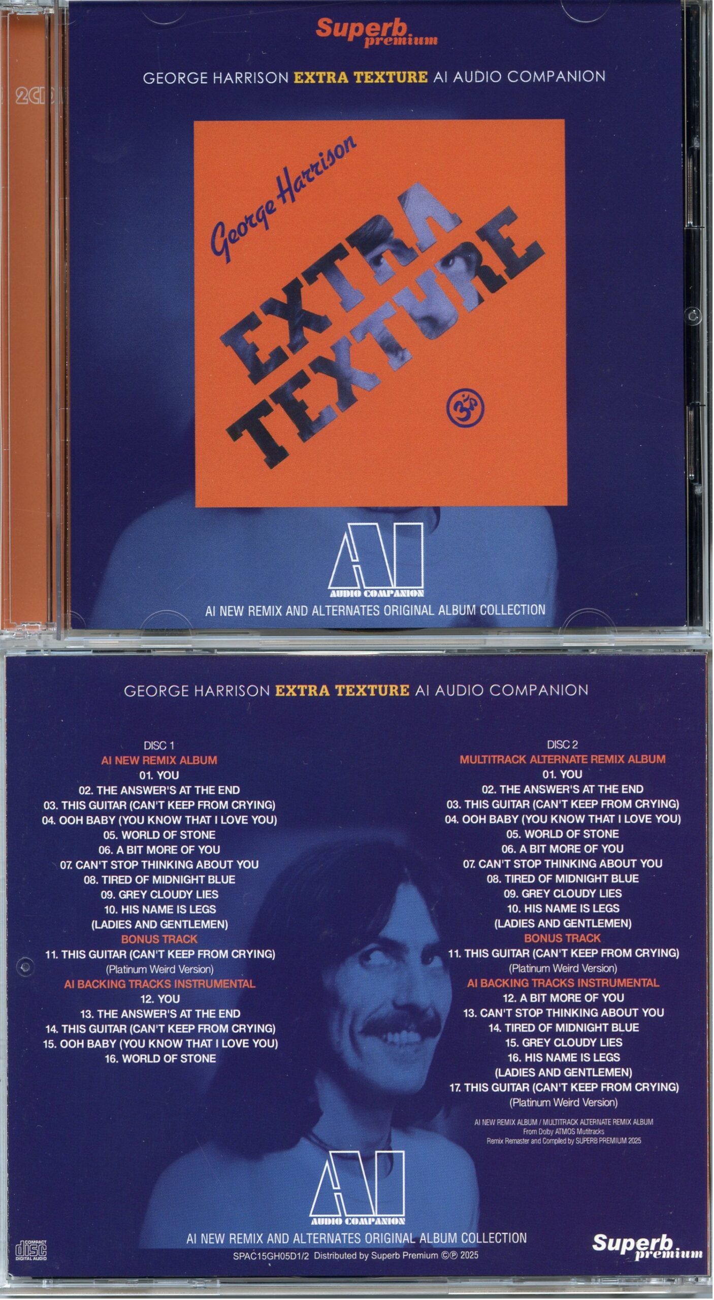 GEORGE HARRISON - Extra Texture AI Audio Companion ( 2 CD SET ) ( Superb Premium ) ( Original Analog – AI Remix Digital Collection )