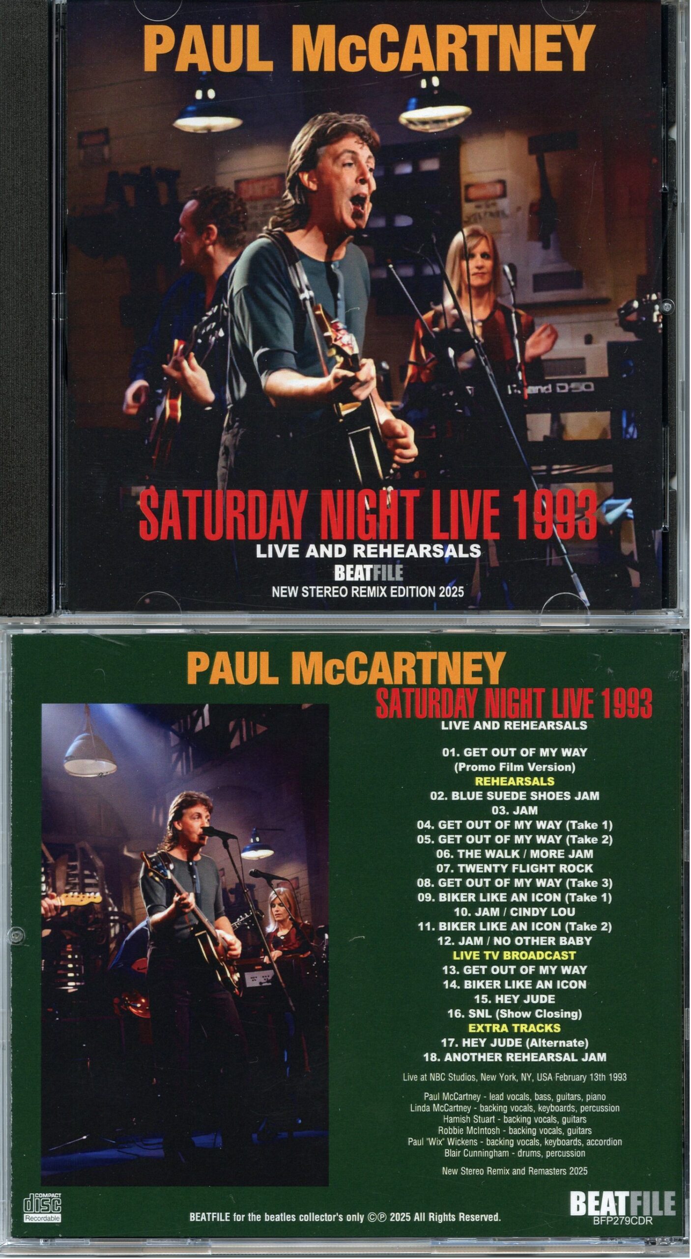 PAUL McCARTNEY  - Saturday Night Live 1993 ( BEATFILE ) ( Live And Rehearsals Live at NBC Studios, New York City, NY, USA, February 13th, 1993 )