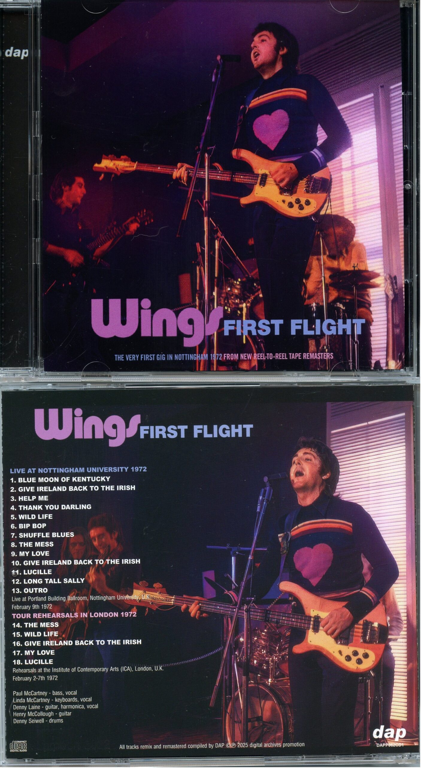 PAUL McCARTNEY And Wings - Wings First Flight ( DAP ) ( Nottingham University February 9th, 1972 plus Tour Rehearsals In London, February 2nd to 7th, 1972 )