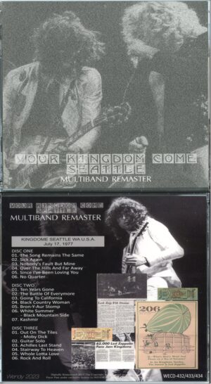 LED ZEPPELIN - Your Kingdome Come Seattle Multiband Remasters ( 3 CD SET ) ( WENDY ) ( Kingdome Seattle, WA, USA, July 17th, 1977 )