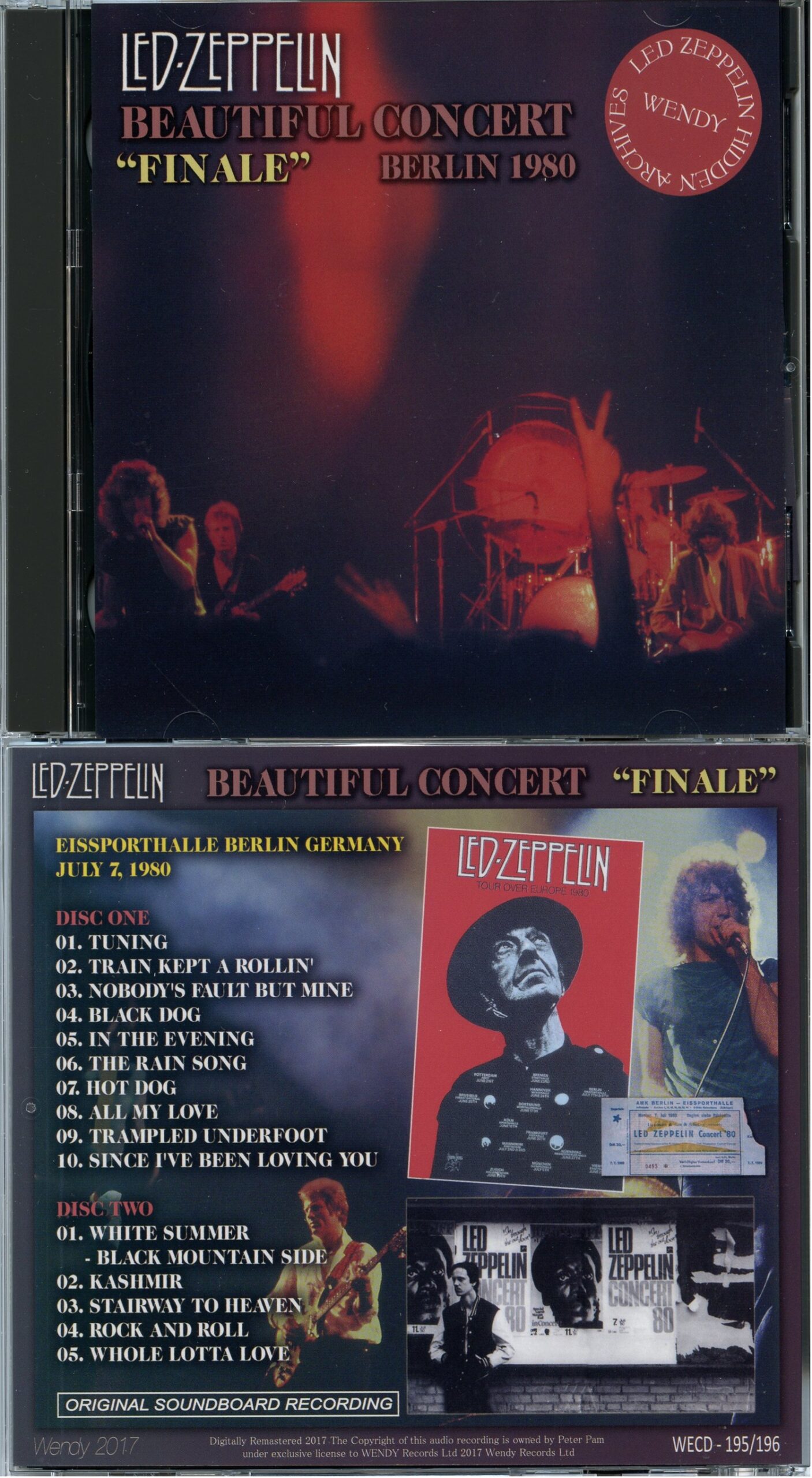 LED ZEPPELIN - Beautiful Concert Finale ( 2 CD ) ( WENDY ) ( Eissporthalle Berlin, Germany, July 7th, 1980 )