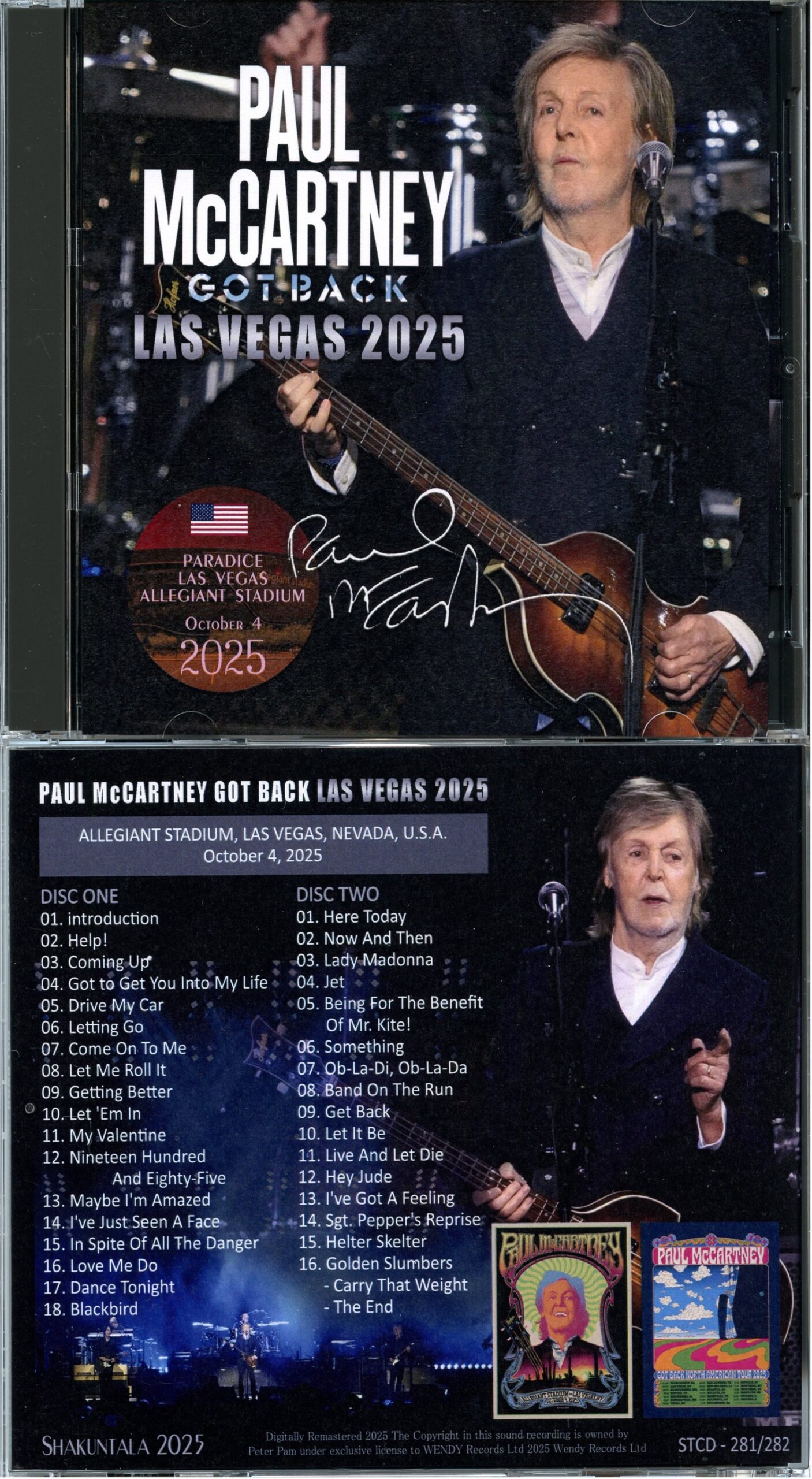 PAUL McCARTNEY - Got Back Las Vegas 2025 ( 2 CD ) ( SHAKUNTALA ) ( Allegiant Stadium, Las Vegas, Nevada, USA, October 4th 2025 )