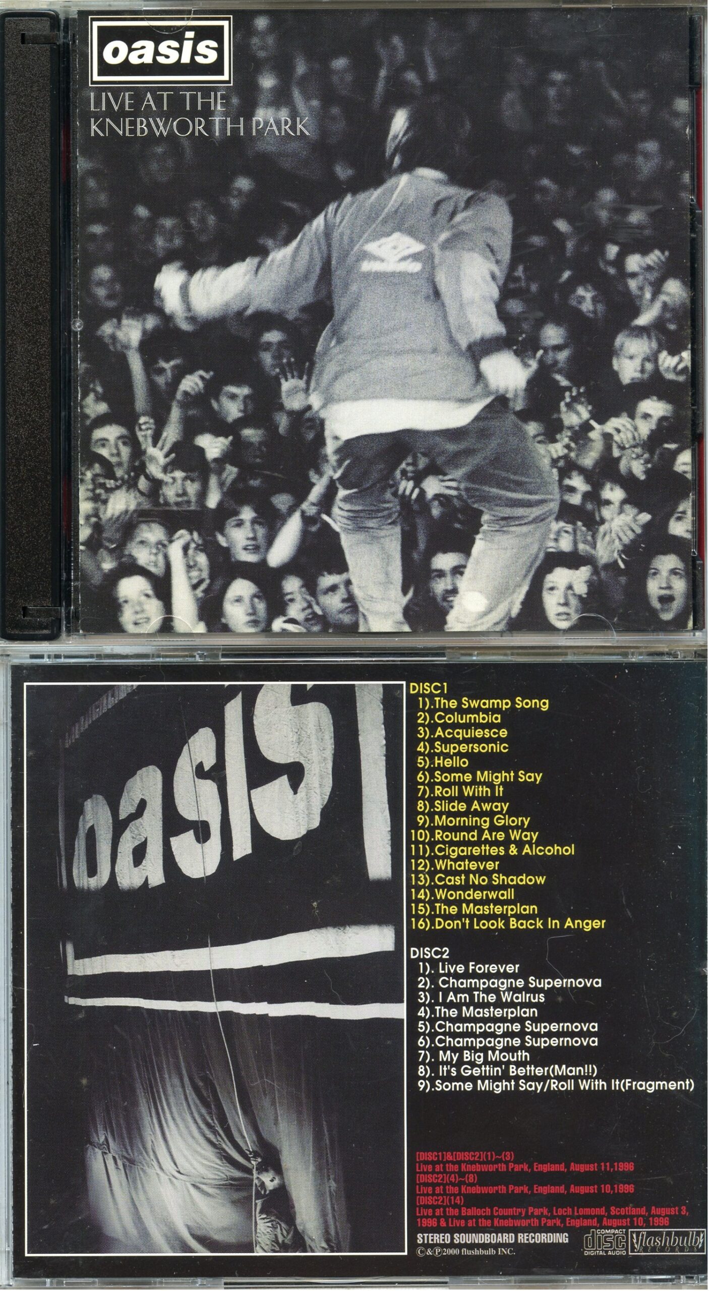 OASIS - Live at Knebworth Park ( 2 CD SET ) ( Flashbulb ) ( Knebworth Park, England, August11th, 1996 plus bonustracks )