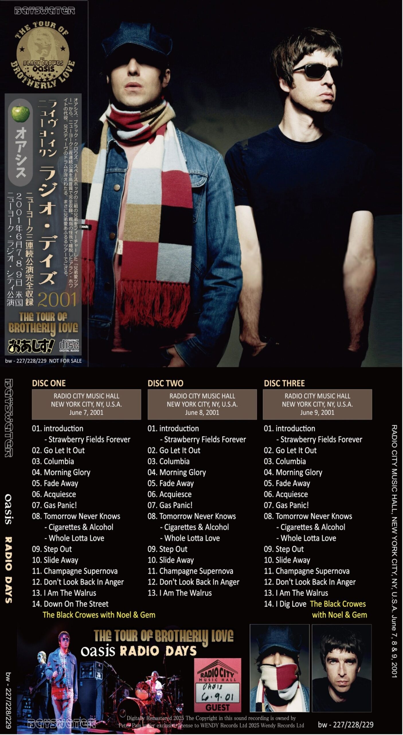 OASIS - Radio Days ( 3 CD SET ) ( BAYSWATER ) ( Radio City Music Hall, NY, USA, June 7th, 8th and 9th, 2001 )