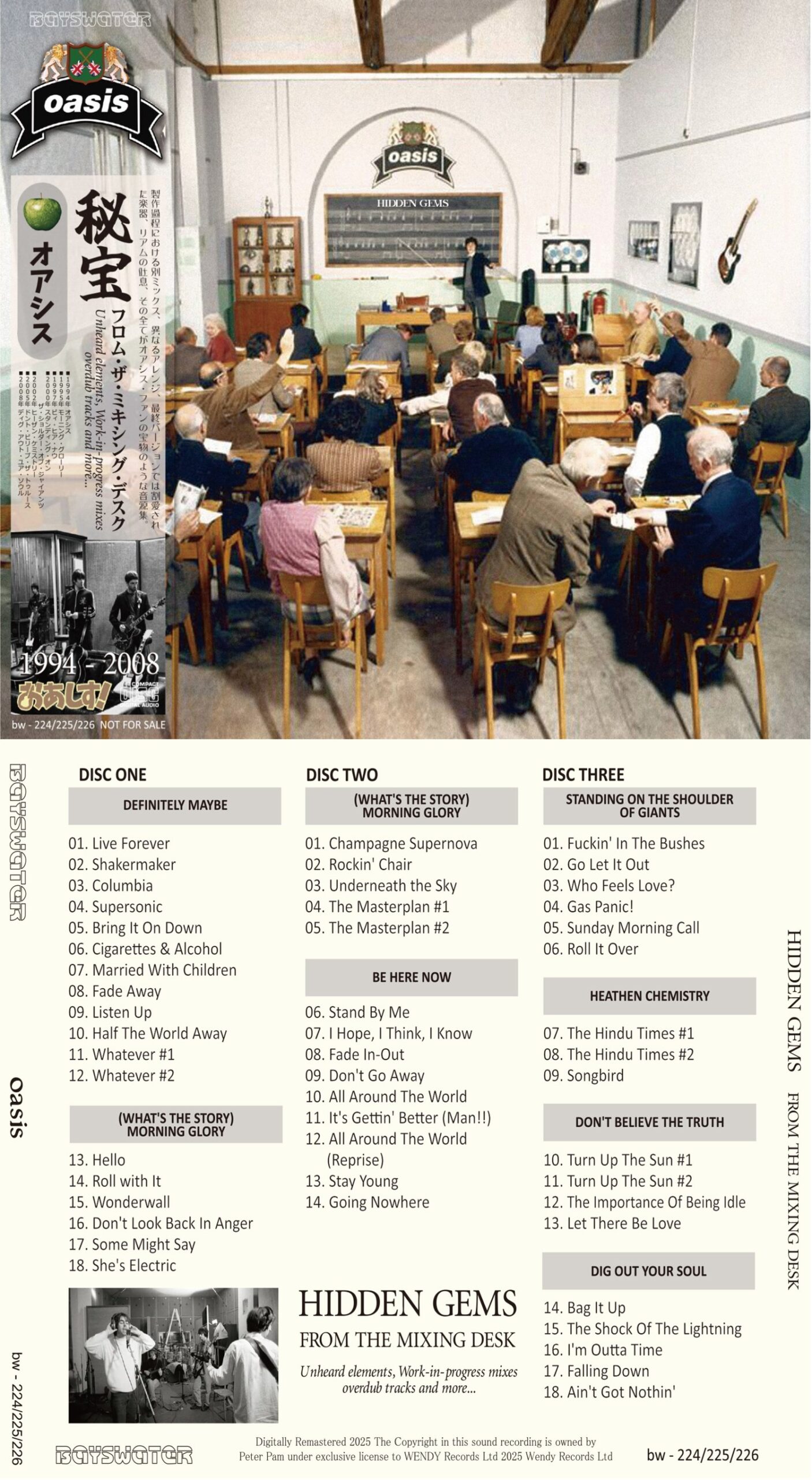 OASIS - Hidden Gems From The Mixing Desk ( 3 CD SET ) ( BAYSWATER ) ( Unheard Elements, Working Progress Mixes, Overdub Tracks and more )