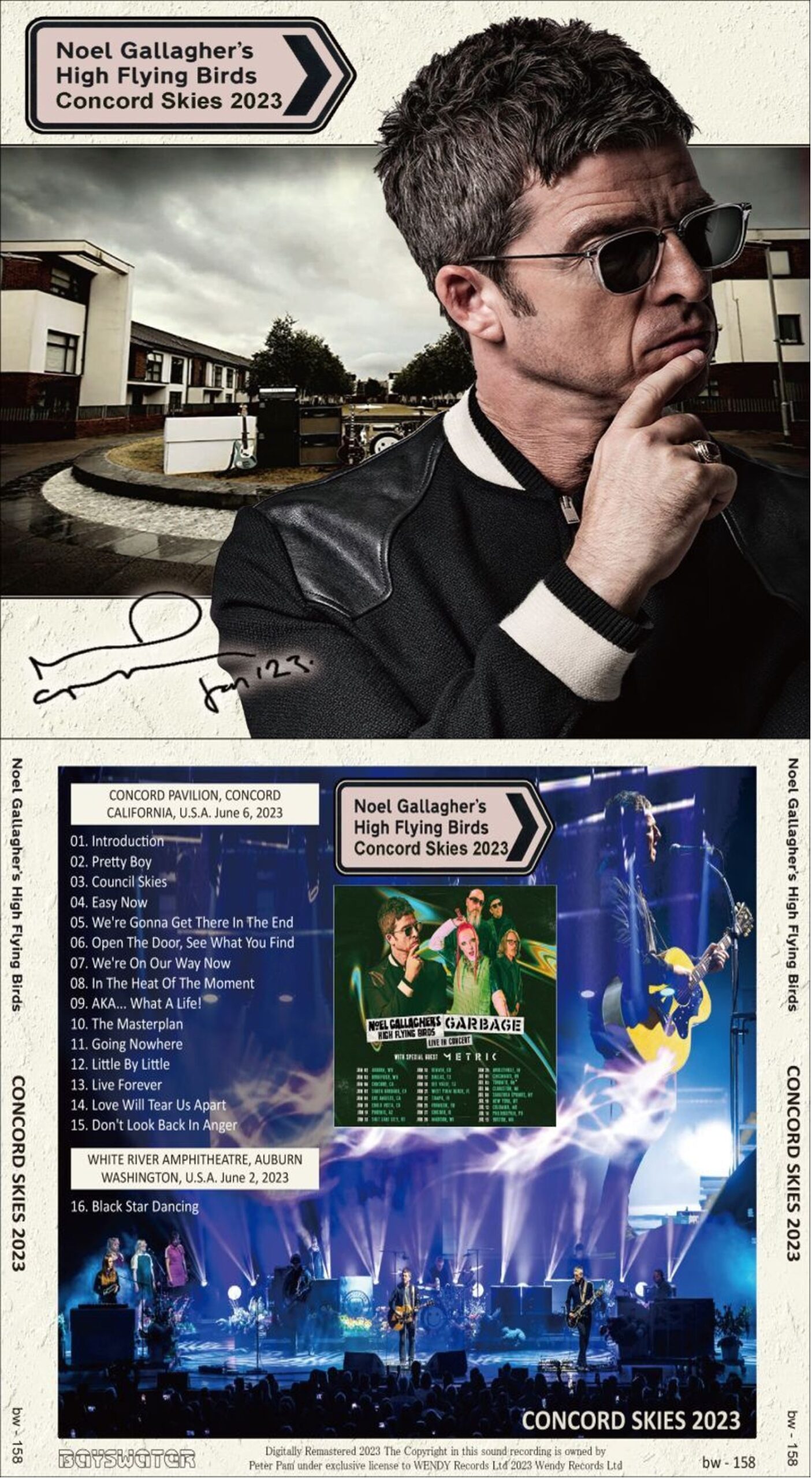 OASIS - Noel Gallagher High Flying Birds - Concord Skies  ( 1 CD ) ( BAYSWATER ) ( Concord Pavillion, California USA, June 6th, 2023