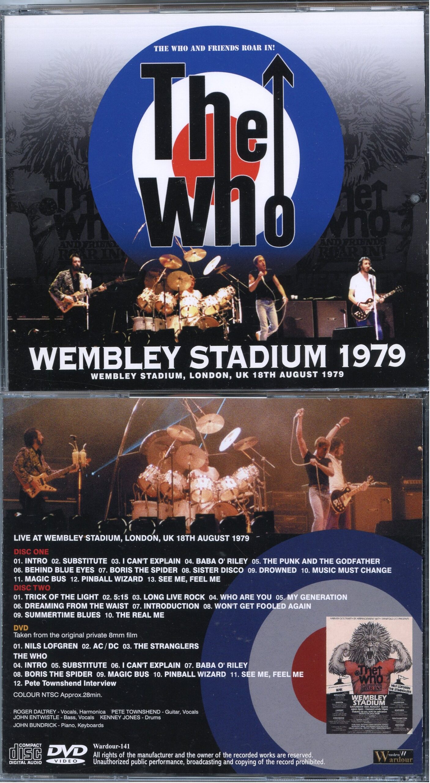 THE WHO - Wembley Stadium 1979 ( 2 CD - 1 DVD ) ( WARDOUR )  ( Wembley, London, UK, August 18th, 1979 )