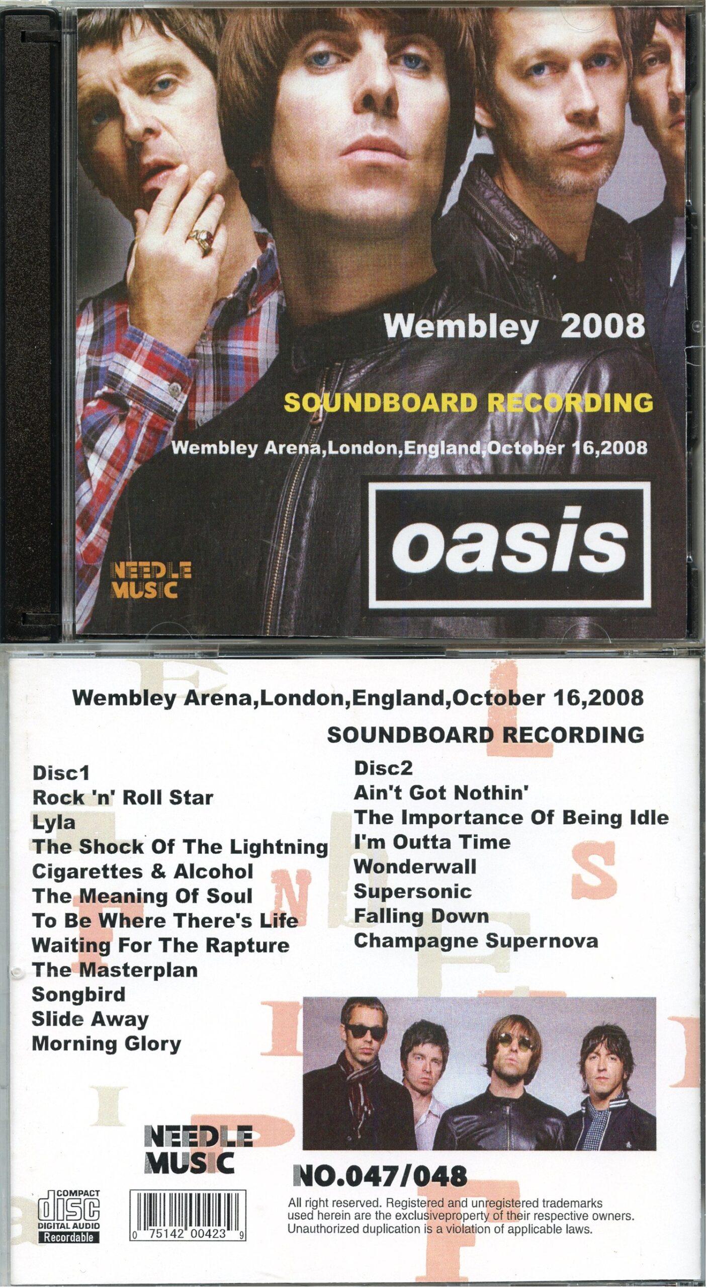 OASIS - Wembley 2008 ( 2 CD ) ( Needle Music ) ( Soundboard From Wembley Arena, London, UK, October 16th, 2008 )