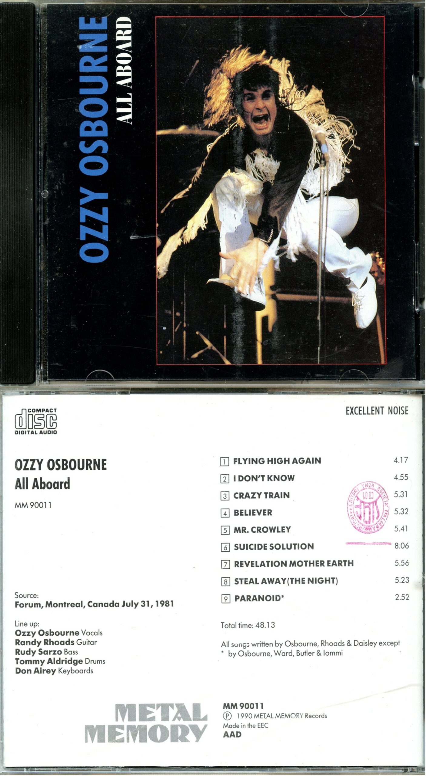 Black Sabbath Ozzy Osbourne - All Aboard ( Live at The Forum, Montreal, Canada, July 31st, 1981 )