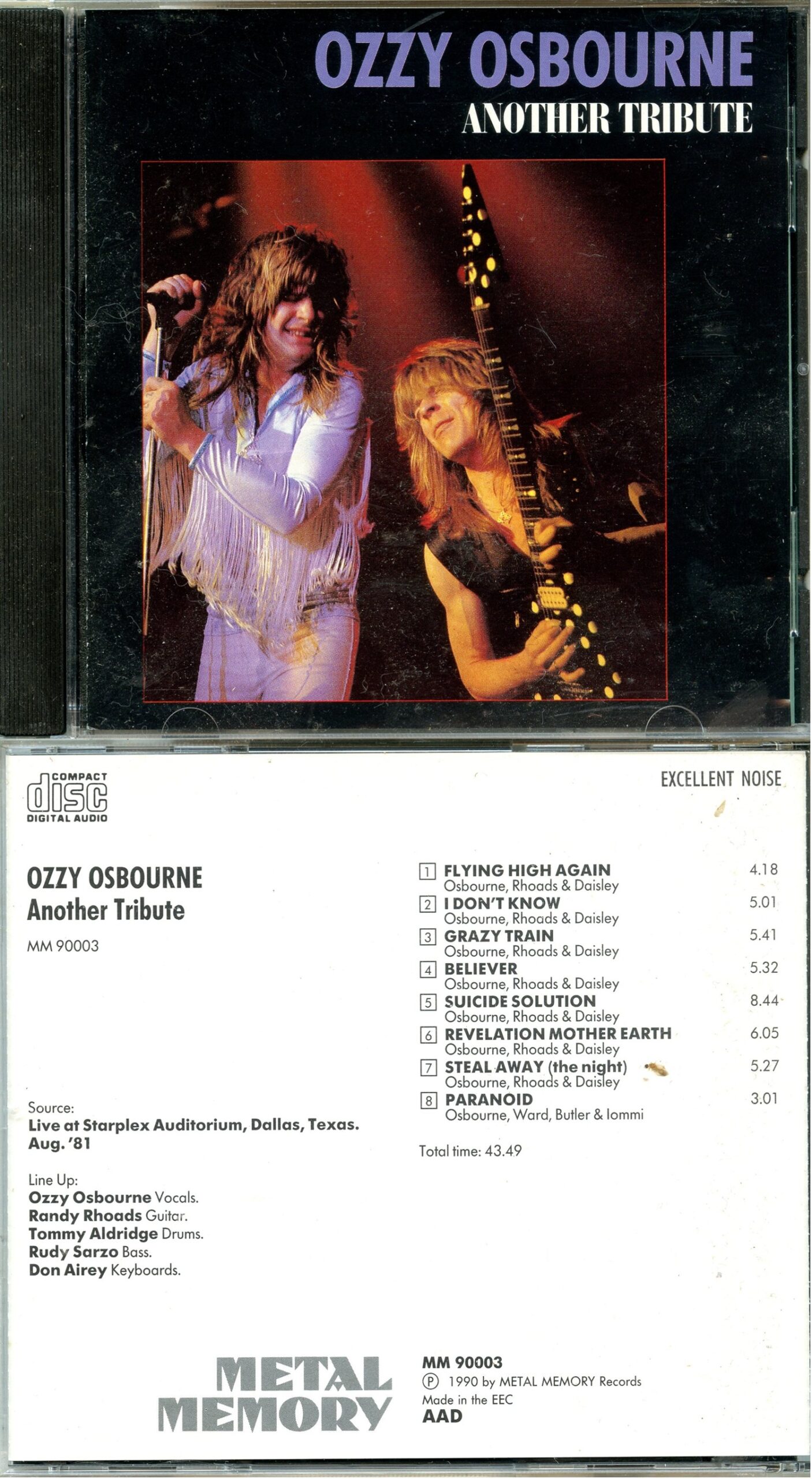 Black Sabbath Ozzy Osbourne - Another Tribute ( Live At The Starplex Auditorium, Dallas, Texas, USA, August 1981 )