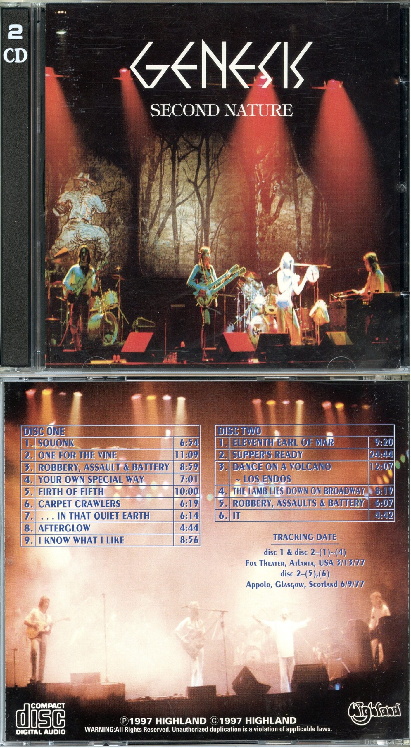 Genesis - Second Nature ( 2 CD ) ( Highland ) ( Atlanta, GA, USA, March 13th, 1977 plus Glasgow, Scotland June 9th, 1977 )