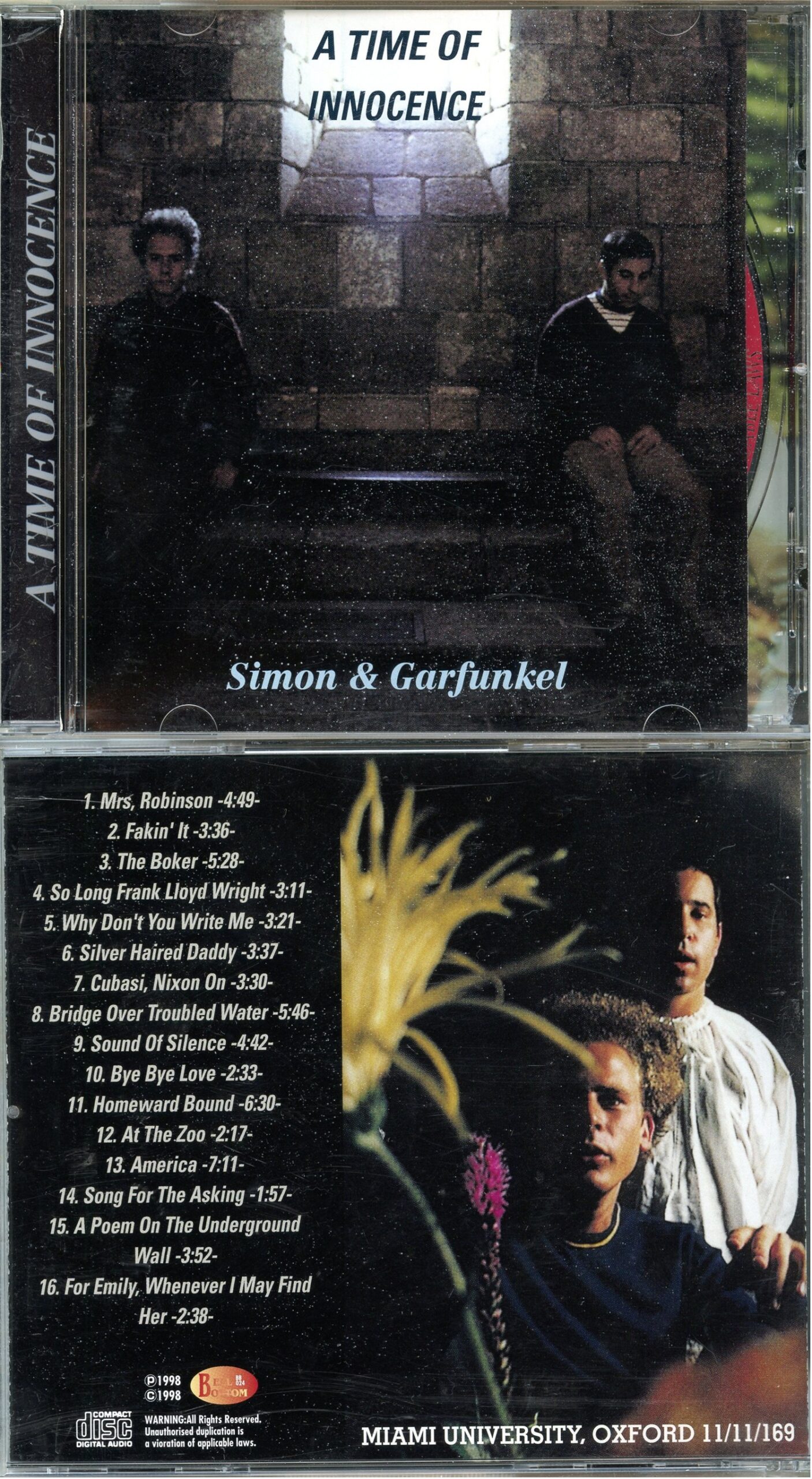 Simon And Garfunkel - A Time Of Innocence ( Bell Bottom ) ( Miami University, Oxford, Ohio, USA, November 11th, 1969 )