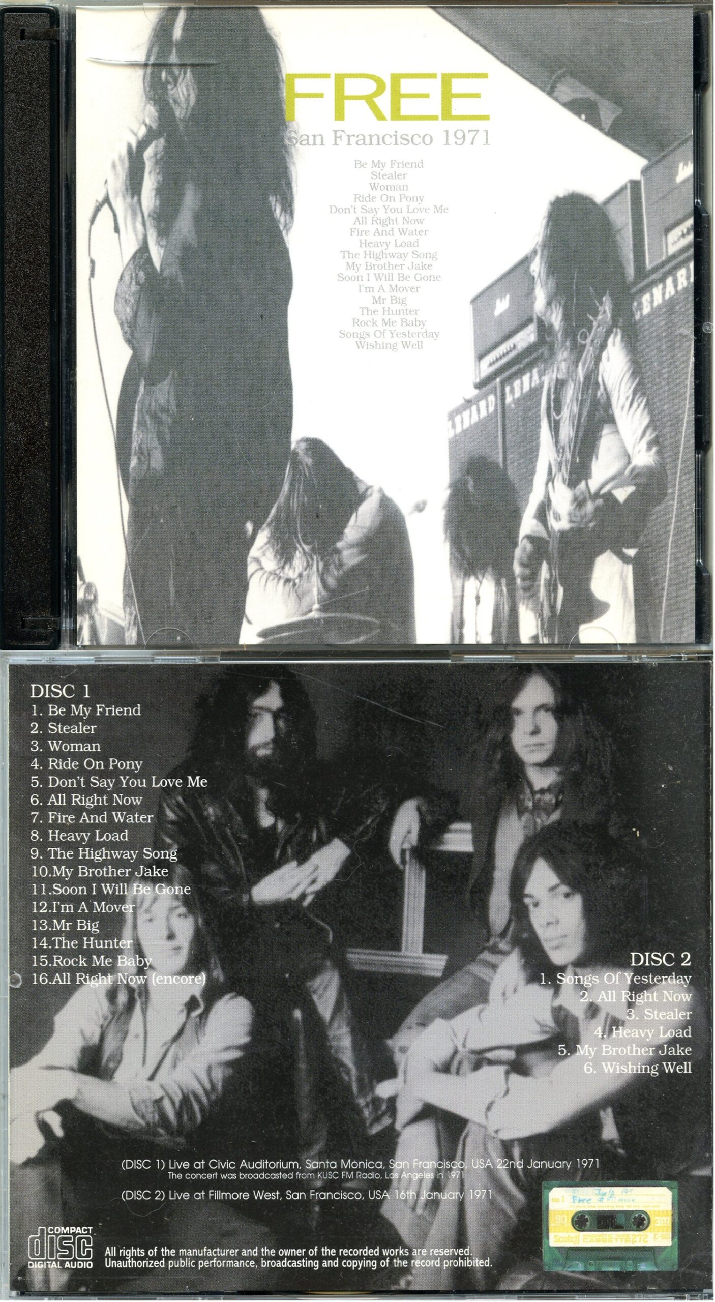 FREE - San Francisco 1971 ( 2 CD ) ( Civic Auditorium, Santa Monica, January 22nd, 1971 plus Fillmore West, San Francisco, CA, USA, January 16th, 1971 )